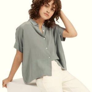 Everlane clean silk short sleeve blouse